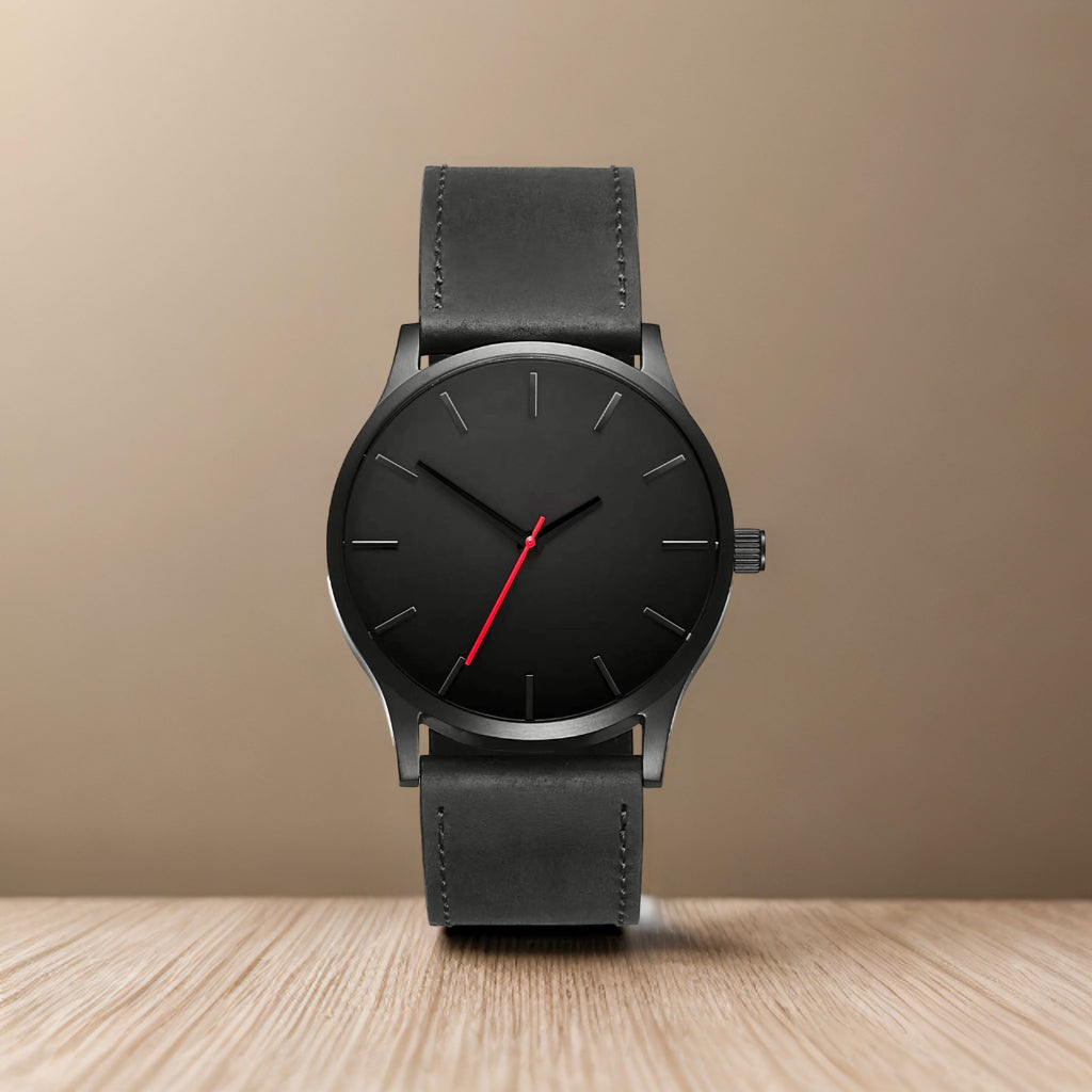 Relógio de quartzo clássico casual e minimalista com mostrador grande ultrafino e minimalista