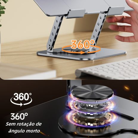 Suporte de Metal Ajustável Para Notebook 10 Ate 17" Giratória de 360°
