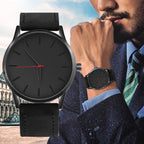 Relógio de quartzo clássico casual e minimalista com mostrador grande ultrafino e minimalista