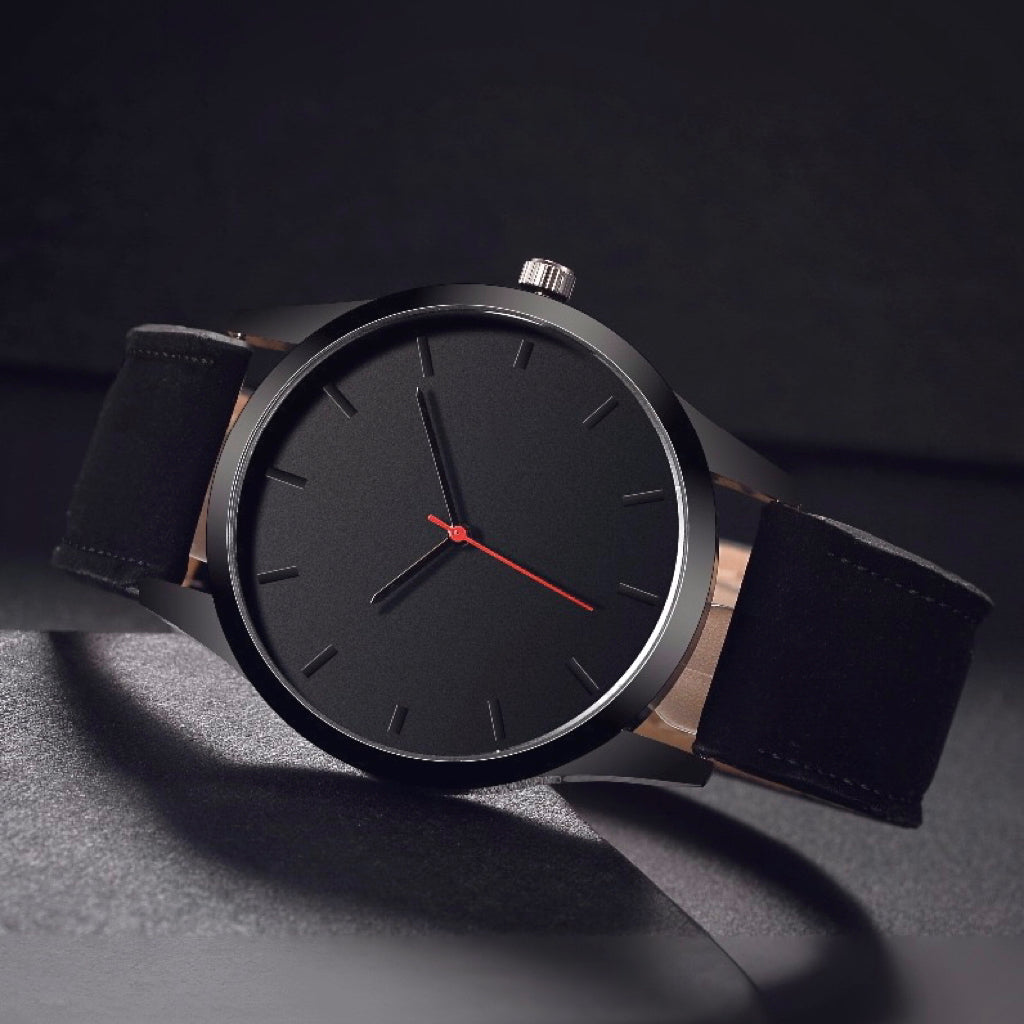 Relógio de quartzo clássico casual e minimalista com mostrador grande ultrafino e minimalista