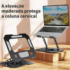Suporte de Metal Ajustável Para Notebook 10 Ate 17" Giratória de 360°