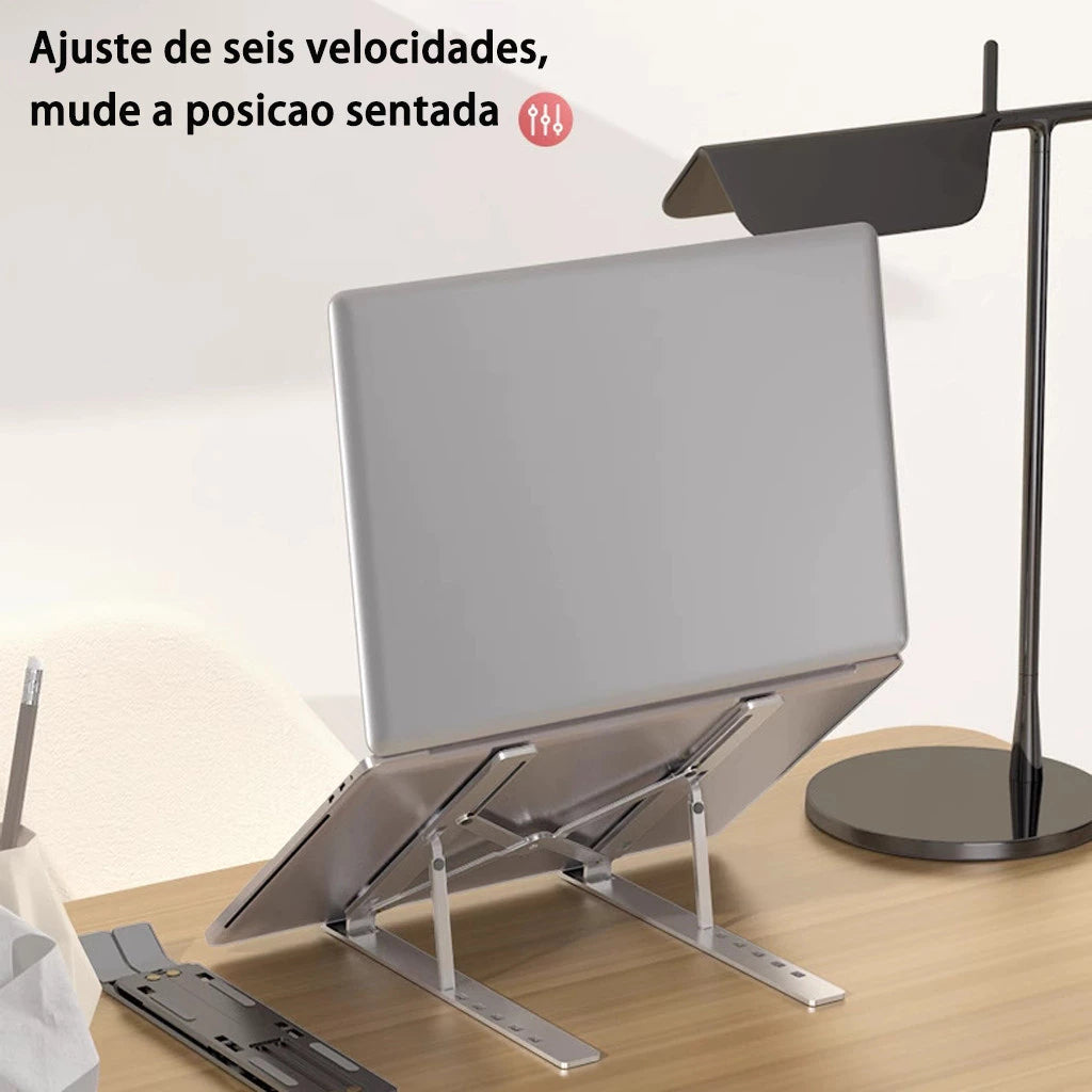 Suporte para laptop de alumínio dobrável, portátil, ajustável Dobrável Portátil