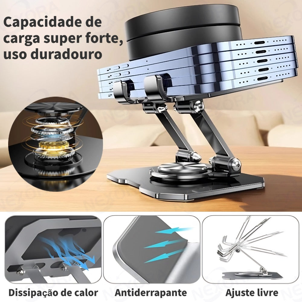 Suporte de Metal Ajustável Para Notebook 10 Ate 17" Giratória de 360°