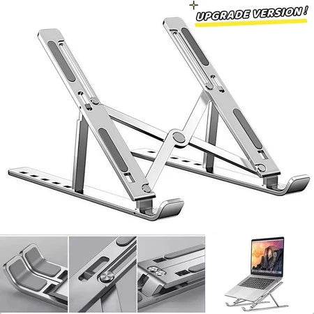Suporte para laptop de alumínio dobrável, portátil, ajustável Dobrável Portátil