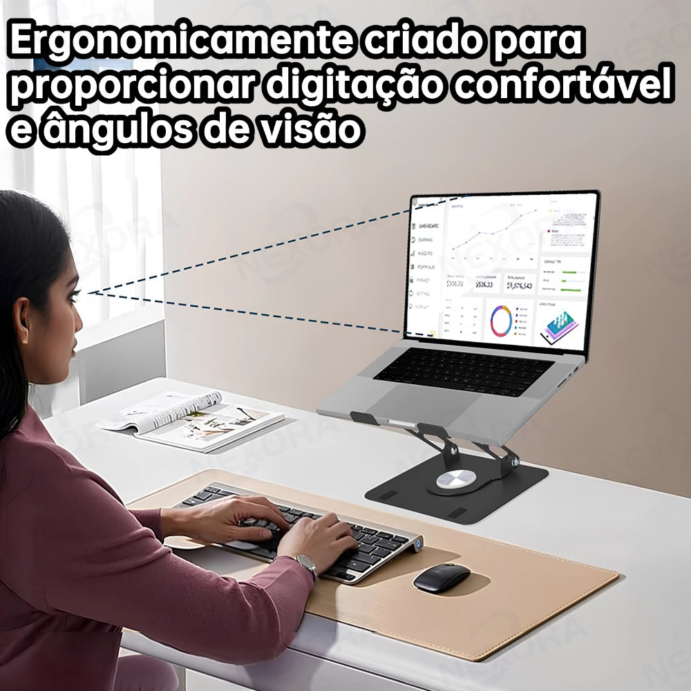 Suporte de Metal Ajustável Para Notebook 10 Ate 17" Giratória de 360°