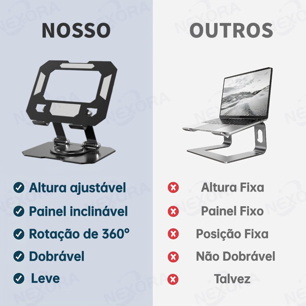 Suporte de Metal Ajustável Para Notebook 10 Ate 17" Giratória de 360°