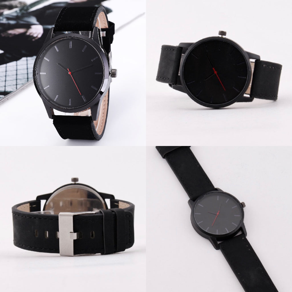 Relógio de quartzo clássico casual e minimalista com mostrador grande ultrafino e minimalista