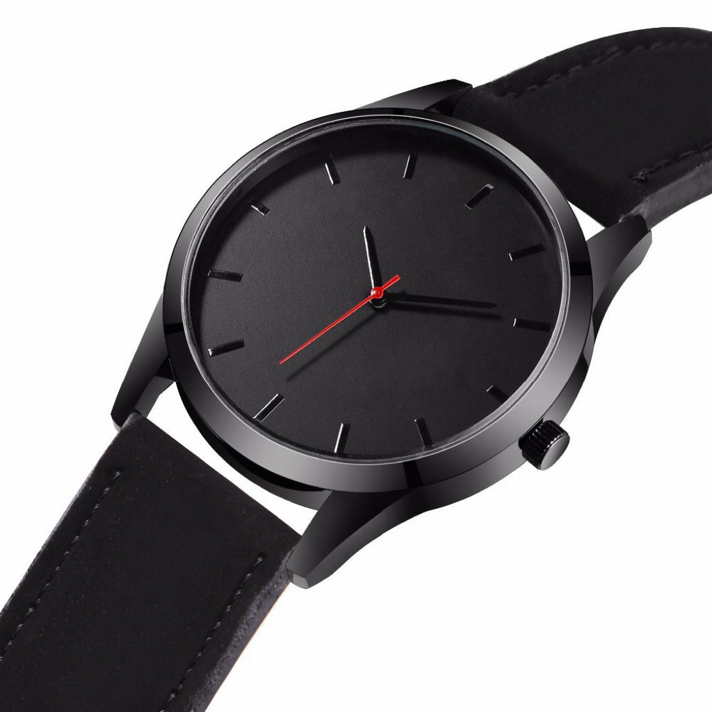 Relógio de quartzo clássico casual e minimalista com mostrador grande ultrafino e minimalista