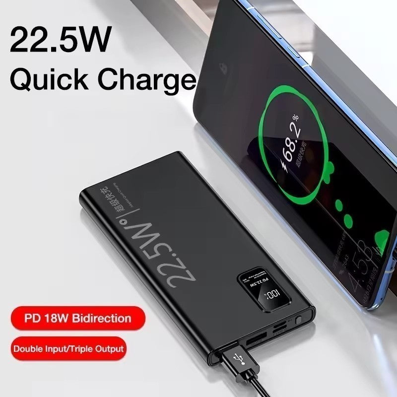 Carregador Portátil 20000mah Grande Capacidade Power Bank Usb c 22.5w Rápido Portátil Bateria