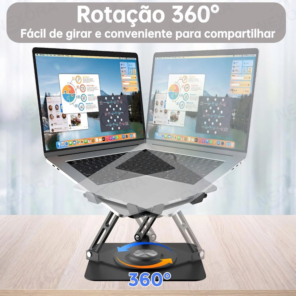 Suporte de Metal Ajustável Para Notebook 10 Ate 17" Giratória de 360°